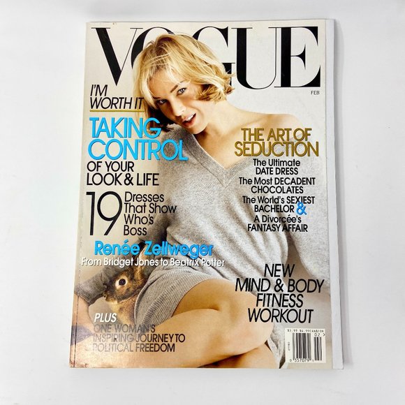 VOGUE Magazine February 2007 Renee Zellweger Seduction No Label US Edition - Picture 1 of 5